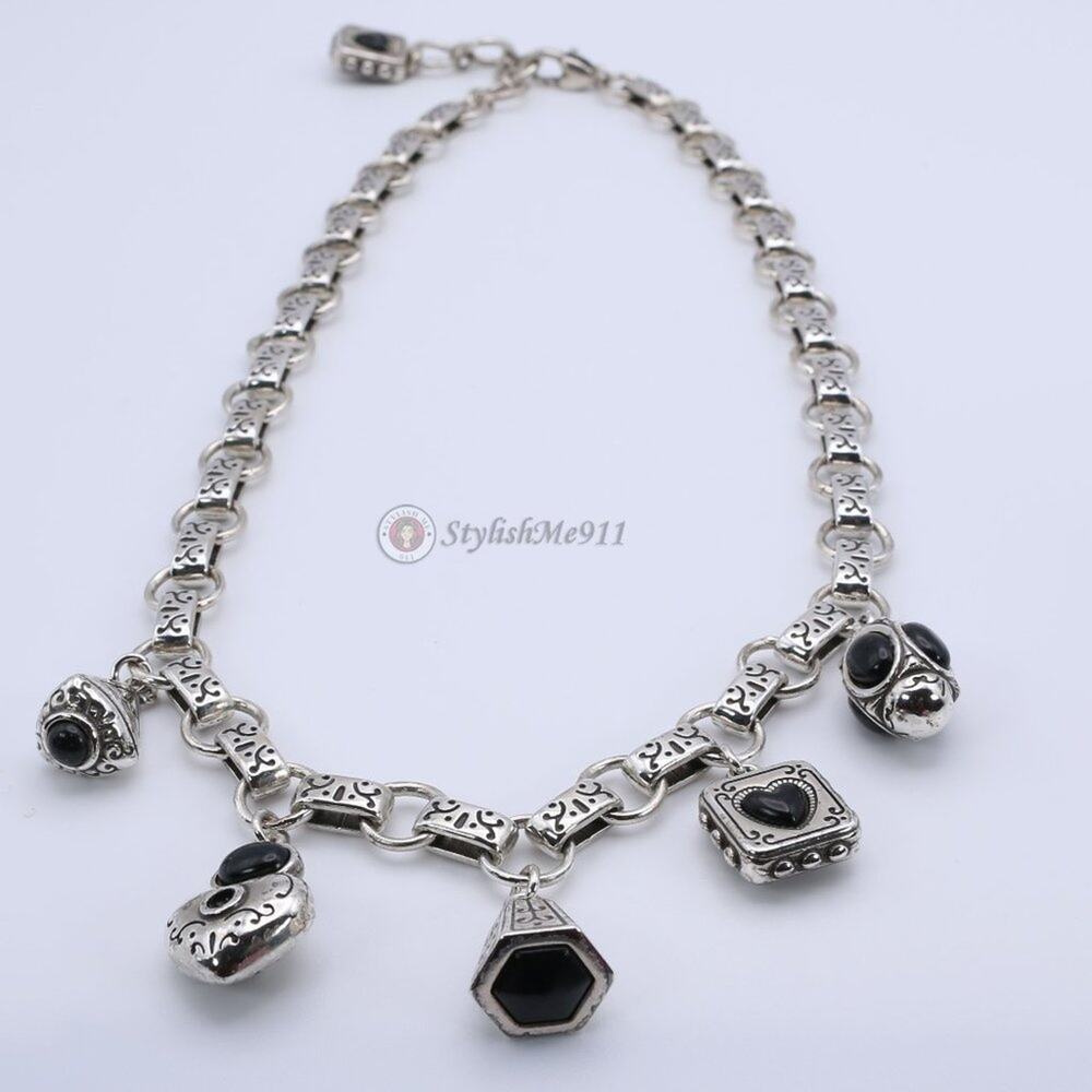 5 beaded Dangle Pendant Chain Necklace